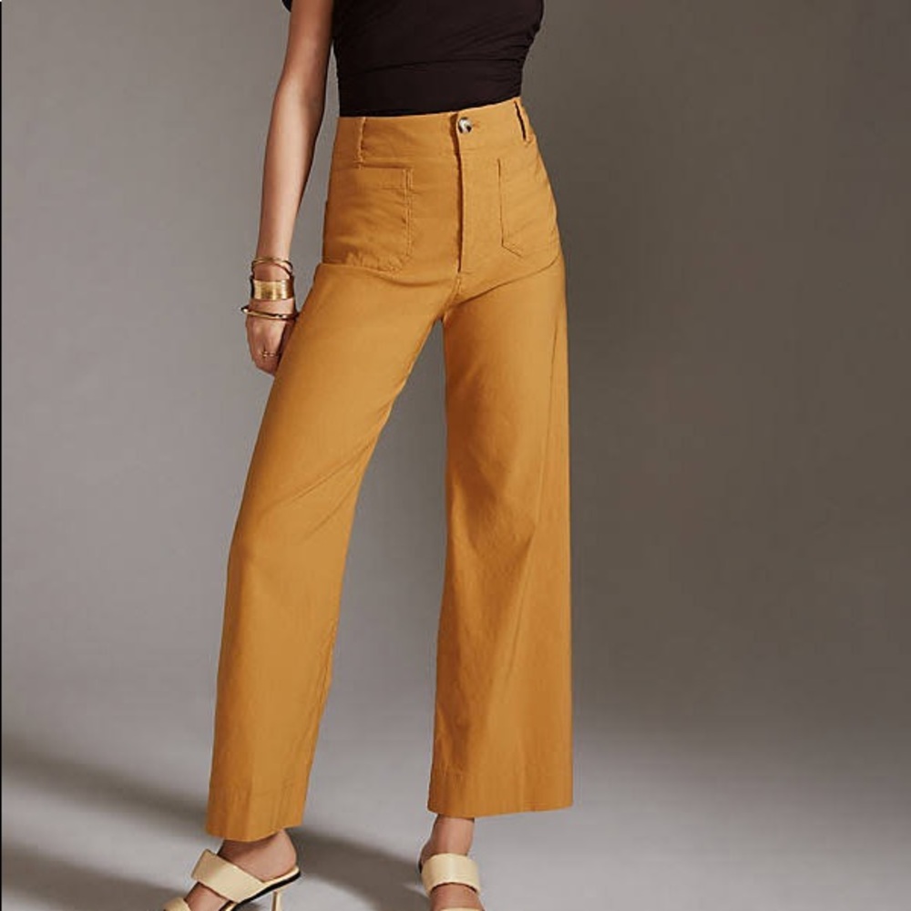 Maeve Colette Cropped Wide Legged Pants